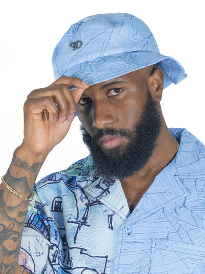 F004 Monico Nylon Bucket Hat - Blue