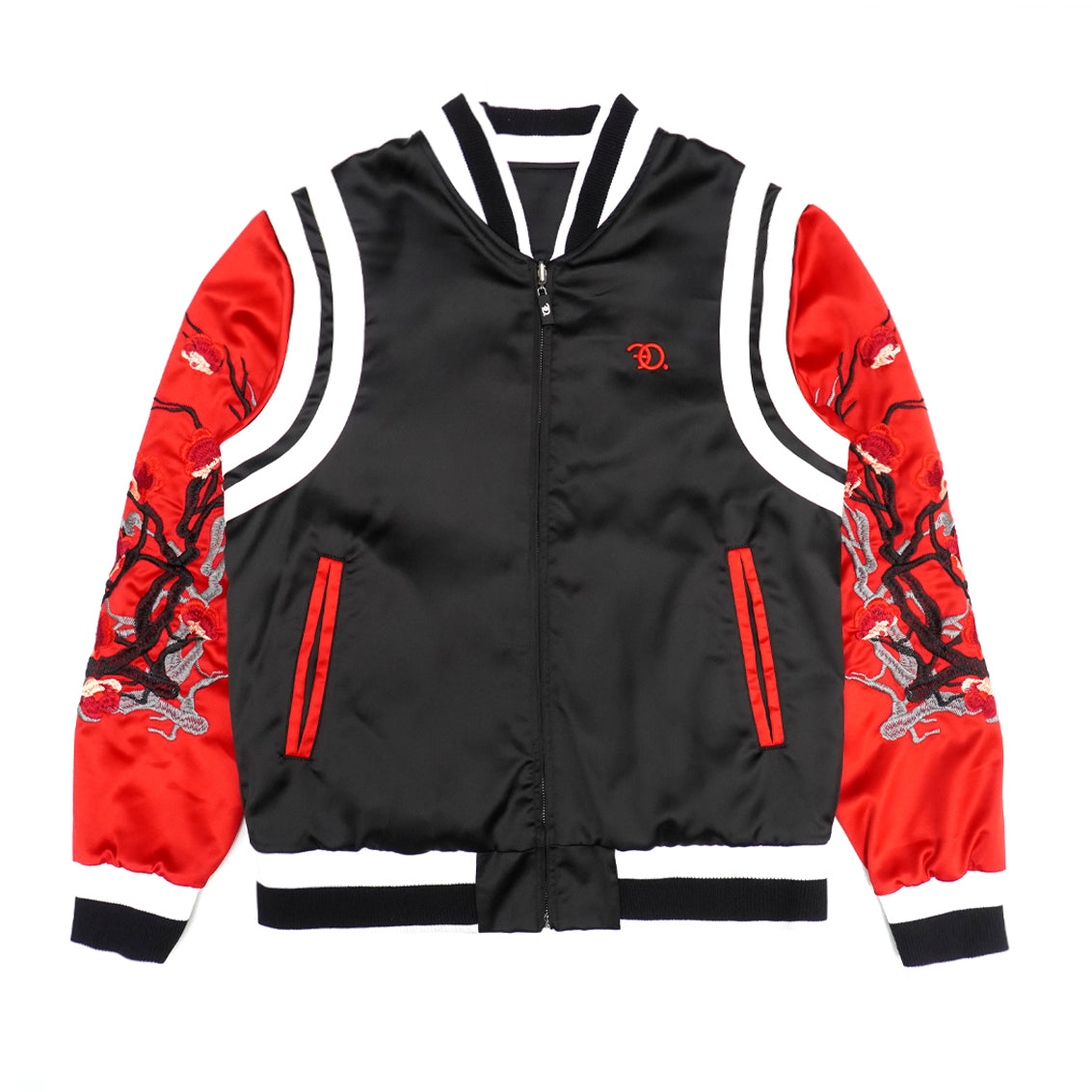 F1025 Lotus Reversible Souvenir Jacket - Black/Red