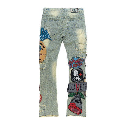 F1945 Brave Heart Stacked Jeans- Dirt