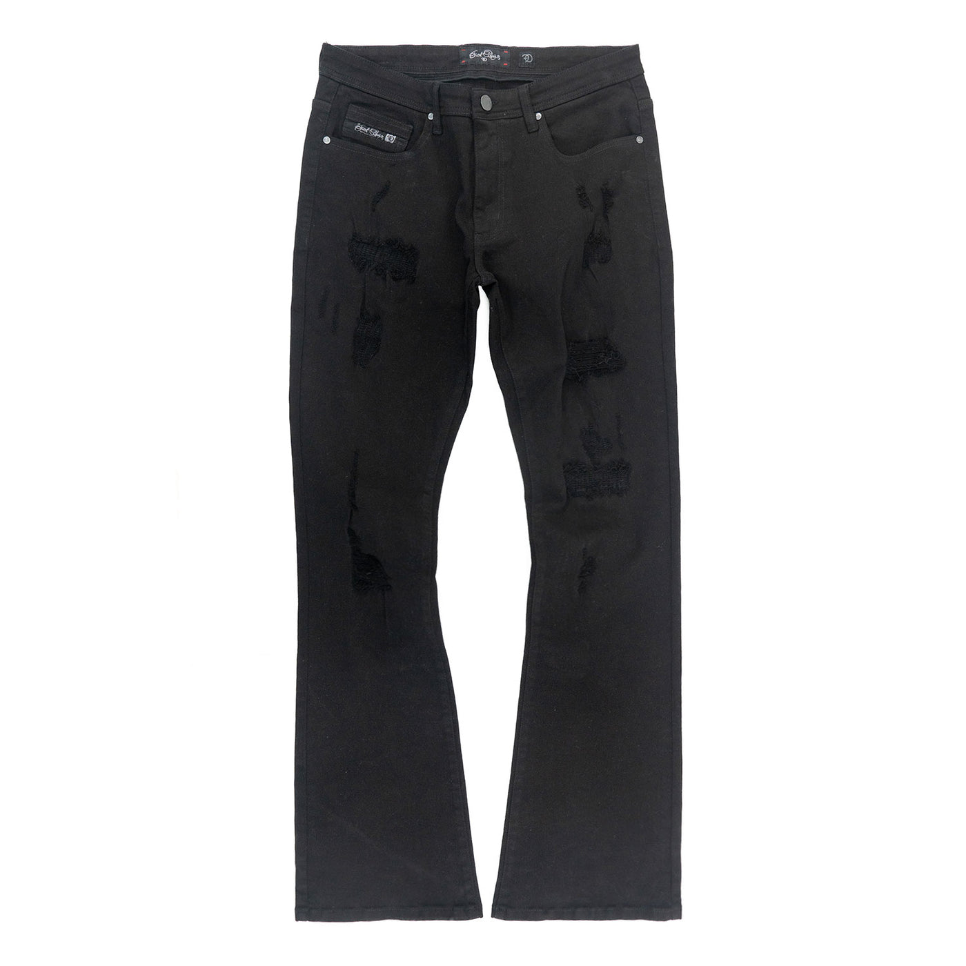 F1712 Alono Stacked Jeans - Black-Black