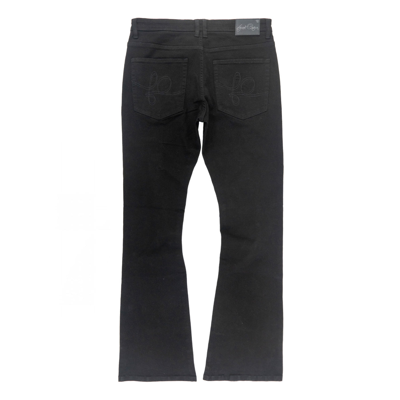F1712 Alono Stacked Jeans - Black-Black