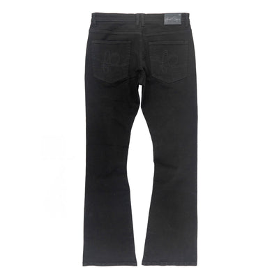 F1712 Alono Stacked Jeans - Black-Black