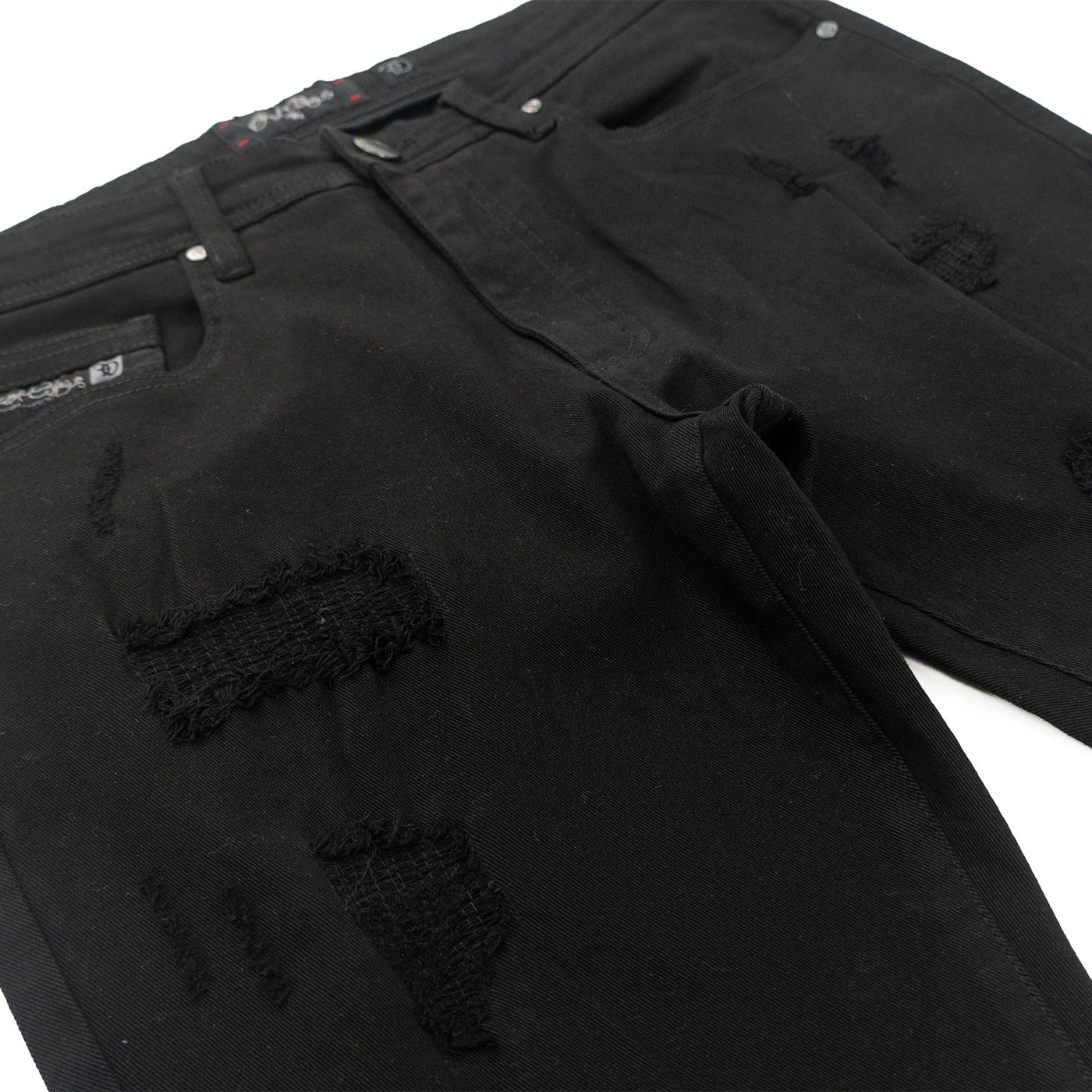 F1712 Alono Stacked Jeans - Black-Black