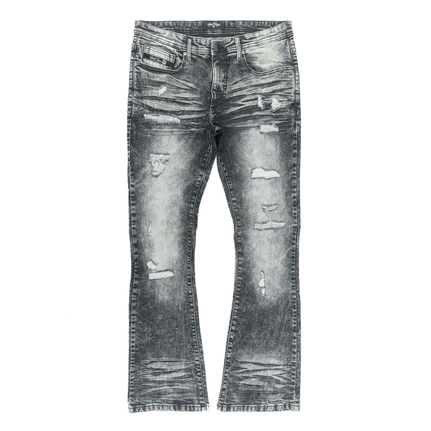 F1712 Alono Stacked Jeans - Black Wash