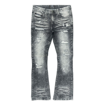 F1712 Alono Stacked Jeans - Black Wash