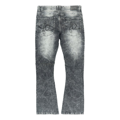 F1712 Alono Stacked Jeans - Black Wash