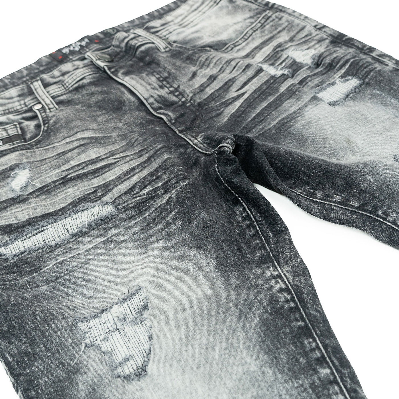 F1712 Alono Stacked Jeans - Black Wash