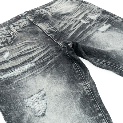 F1712 Alono Stacked Jeans - Black Wash