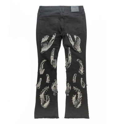 F1731 Zerrelly Stacked Jeans - Black