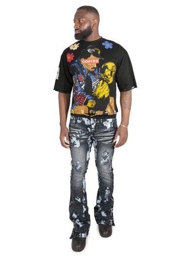 F1733 Amoto Stacked Jeans - Black