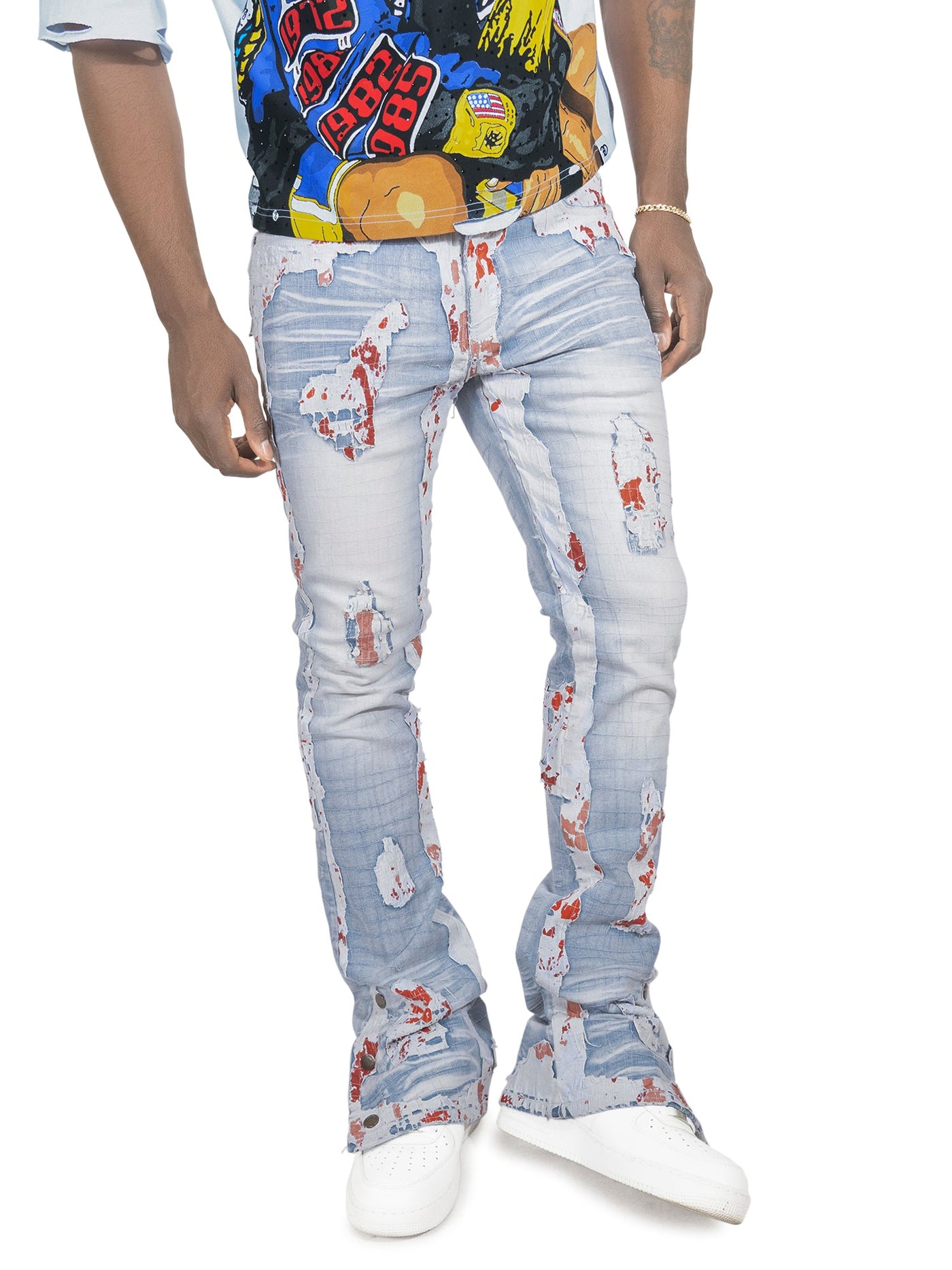 F1733 Amoto Stacked Jeans - Light Wash