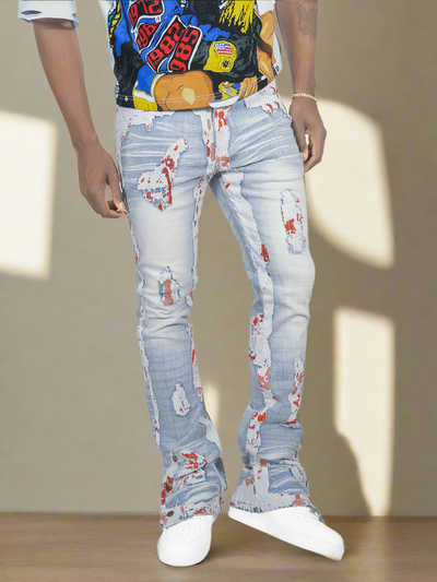 F1733 Amoto Stacked Jeans - Light Wash