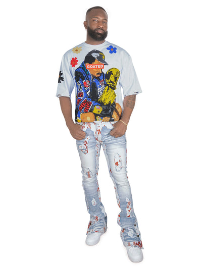 F1733 Amoto Stacked Jeans - Light Wash
