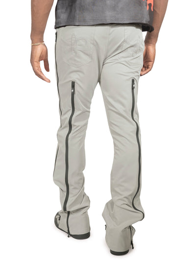F1736 Zerelly Nylon Stacked Pants - Gray