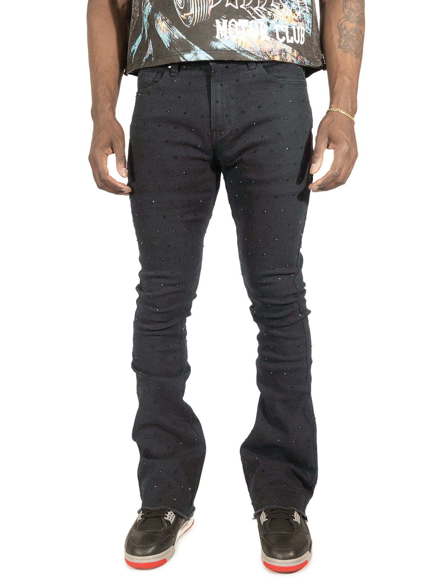 F1764 Romano Stacked Stone Jeans - Black