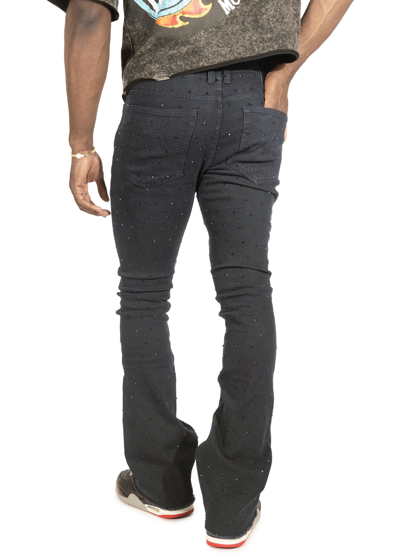 F1764 Romano Stacked Stone Jeans - Black