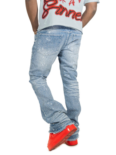 F1764 Romano Stacked Stone Jeans - Light Wash