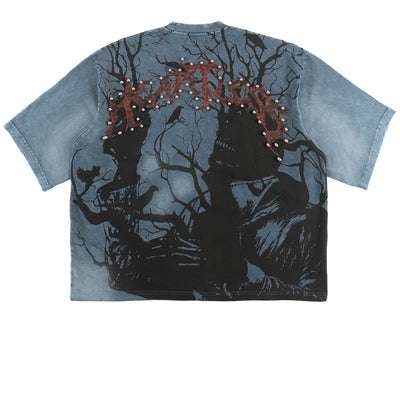 F179 Heartless Cropped Tee - Blue