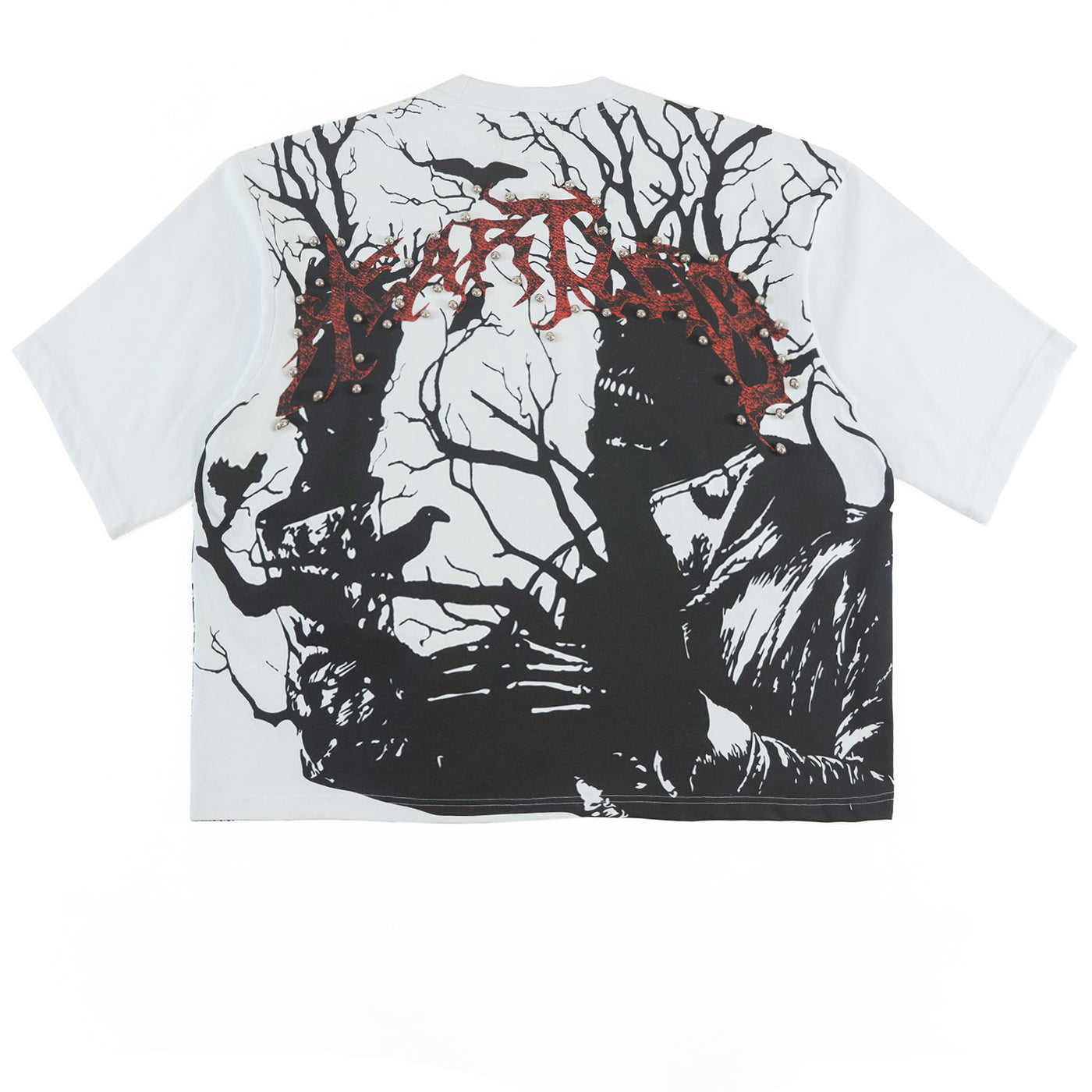 F179 Heartless Cropped Tee - White
