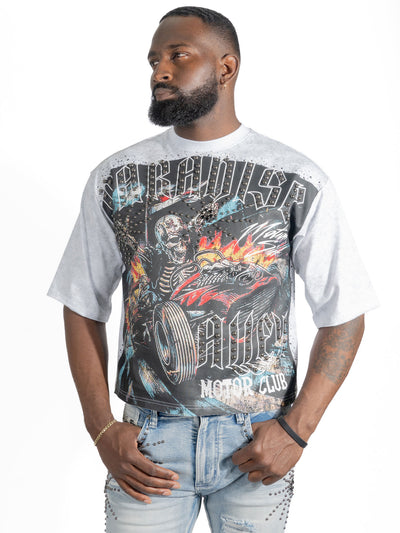 F198 P.Alley Motor Club Tee - White