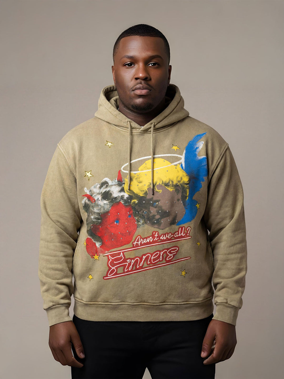 HOODIE | F4173 Sinners Over Size Hoodie - Mocha – FROST ORIGINALS