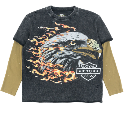 Sweatshirt|F4225 "Loyal To Few Long" Sleeves - Black