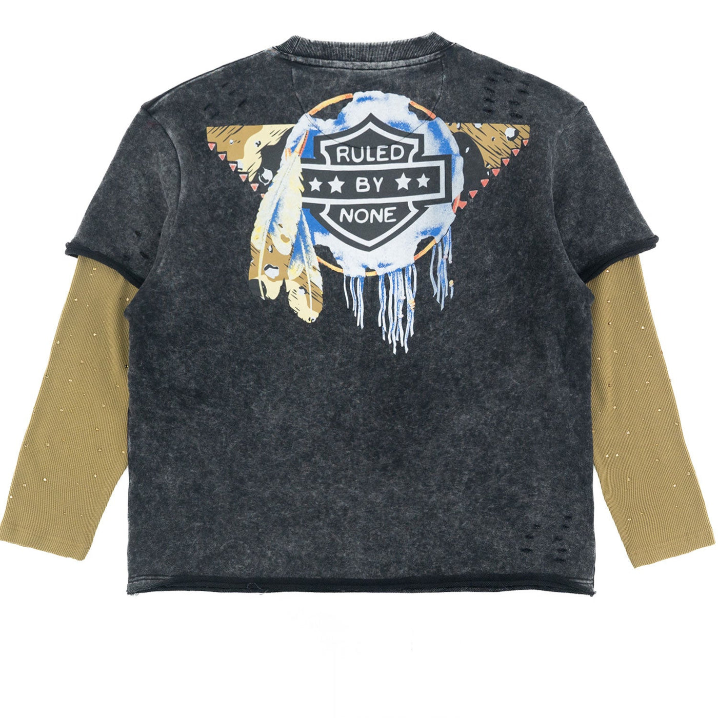 Sweatshirt|F4225 "Loyal To Few Long" Sleeves - Black