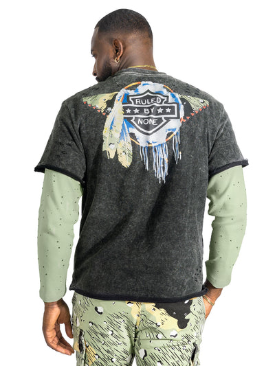 Sweatshirt|F4225 "Loyal To Few Long" Sleeves - Olive