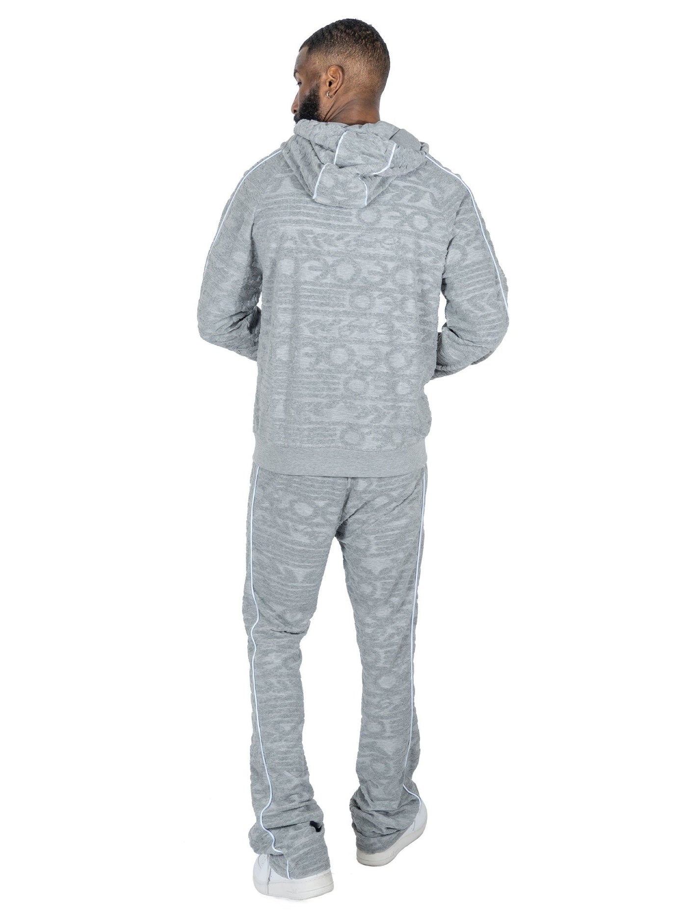 F4378 Baroque Burn Out Terry Set - Gray