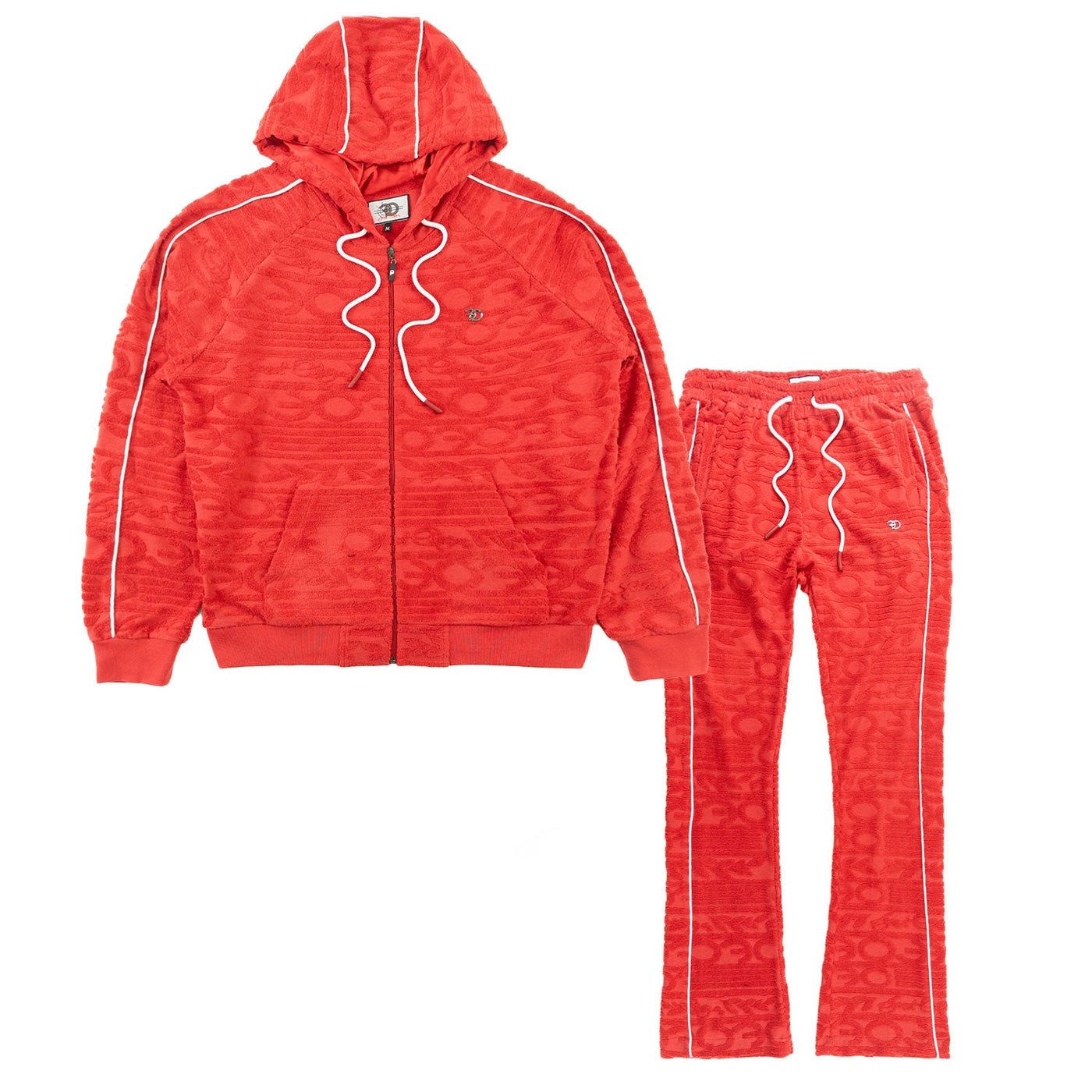 F4378 Baroque Burn Out Terry Set - Red