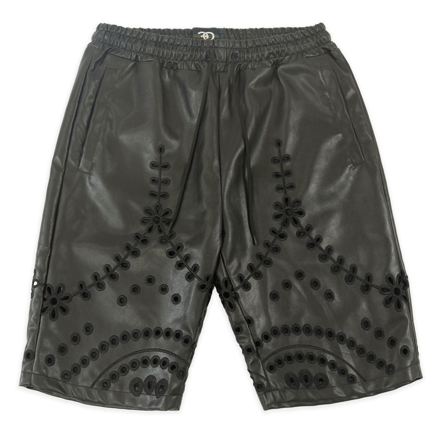 F601 Cashay Vegan Leather Shorts - Black