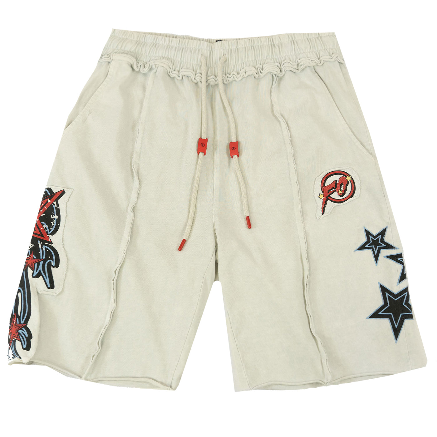 F696 Finesse Acid Wash Shorts - White